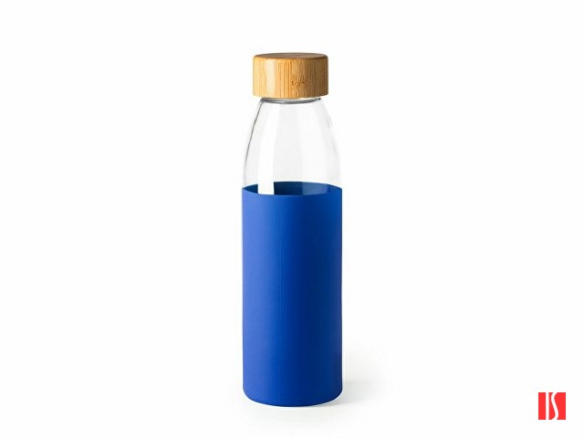 Бутылка стеклянная NAGAMI в силиконовом чехле, 540 мл, прозрачный/королевский синий