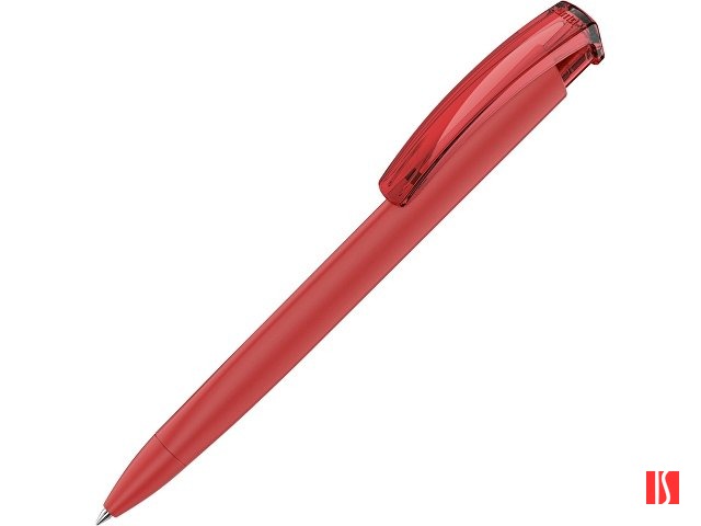 Ручка шариковая трехгранная UMA «TRINITY K transparent GUM», soft-touch, красный