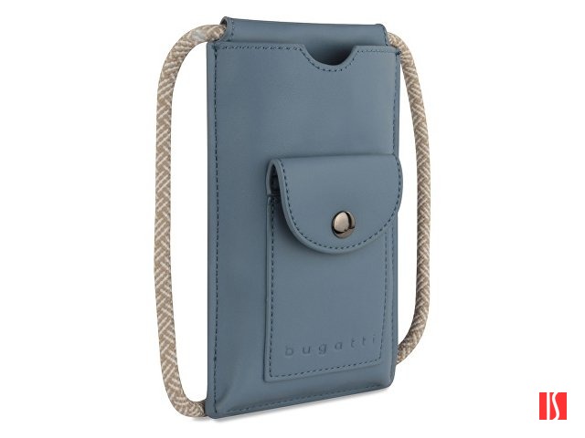 Сумка-чехол для мобильного телефона BUGATTI Almata, голубая, полиуретан, 11x2x18 см