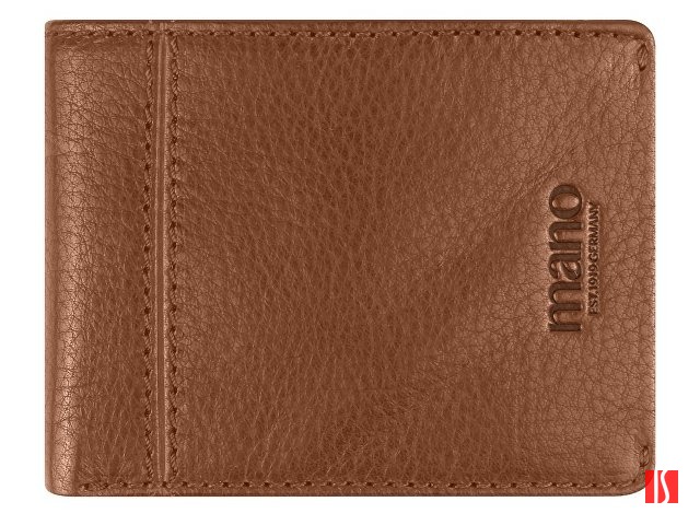 Бумажник Mano "Don Montez", натуральная кожа в коньячном цвете, 11 х 8,4 см