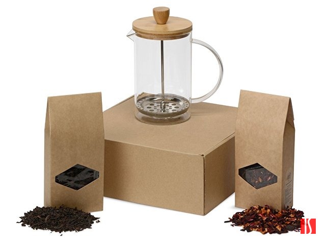 Подарочный набор с чаем и френч-прессом "Чайная композиция"