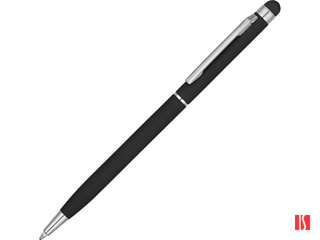 Ручка-стилус шариковая "Jucy Soft" с покрытием soft touch, черный