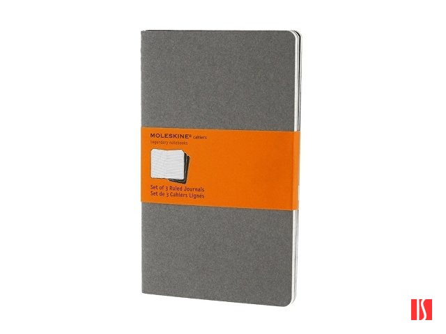 Записная книжка Moleskine Cahier (в линейку, 3 шт.), Large (13х21см), серый