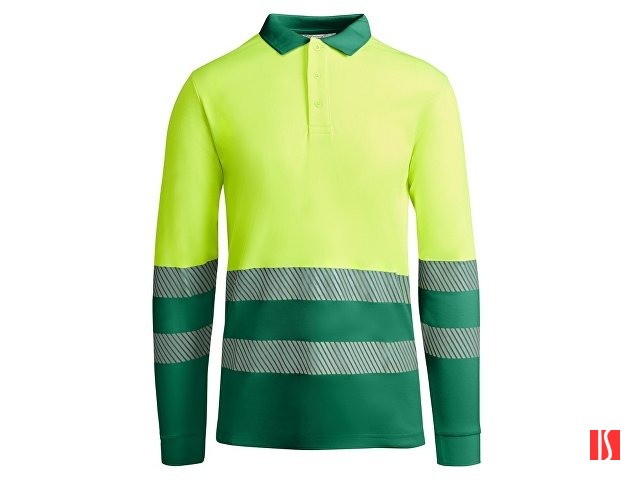 Рубашка поло с длинным рукавом "Atrio" мужская, лиственный/неоновый желтый