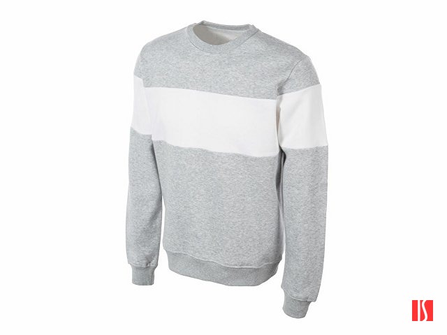 Свитшот блокинг «Edinburgh», серый меланж/белый, мужской