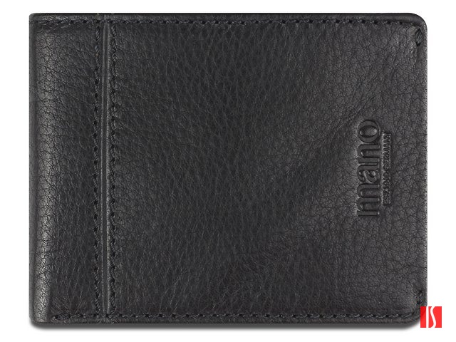 Бумажник Mano "Don Montez", натуральная кожа в черном цвете, 11 х 8,4 см