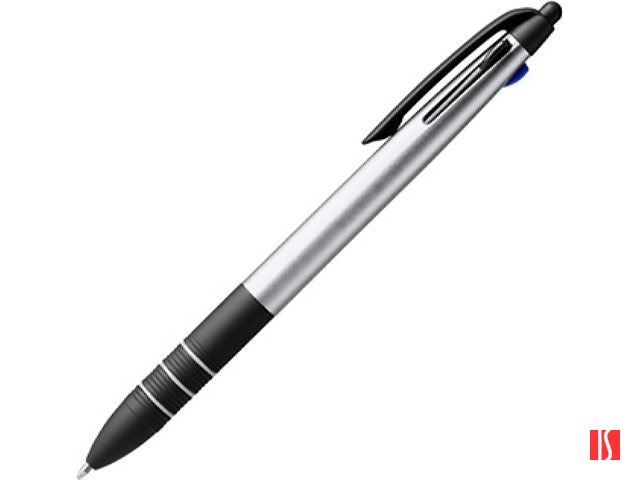 Шариковая ручка SANDUR с чернилами 3-х цветов, серебристый