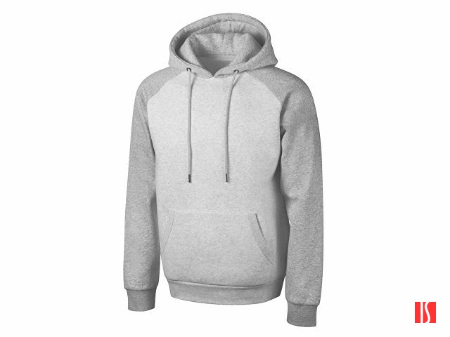 Толстовка с капюшоном «Dublin» мужская, серый меланж/белый меланж