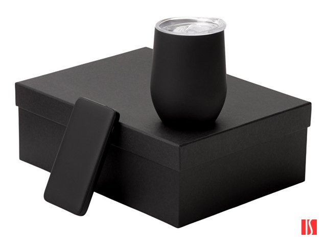 Подарочный набор с термокружкой и повербанком С2, 10000 mAh, черный