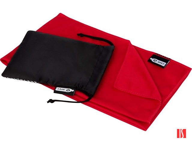 Спортивное охлаждающее полотенце Raquel из переработанного ПЭТ в мешочке, красный