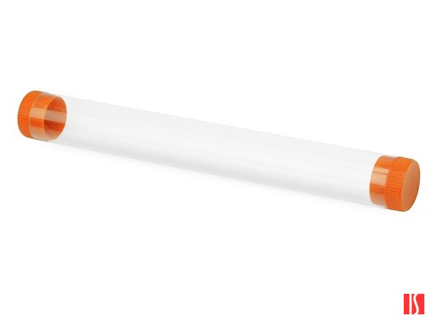 Футляр-туба пластиковый для ручки «Tube 2.0», прозрачный/оранжевый