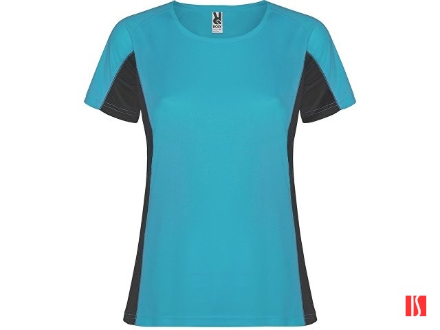 Футболка "Shanghai" женская, бирюзовый/графитовый