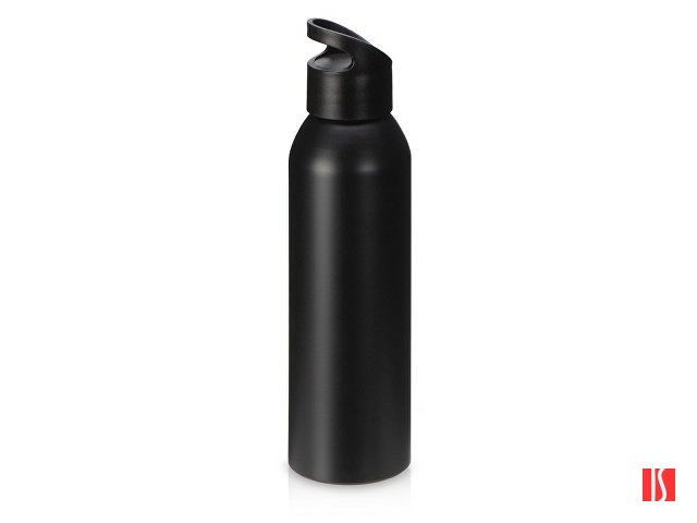 Алюминиевая бутылка для воды с ручкой "Plain Alu", 650 мл, черный