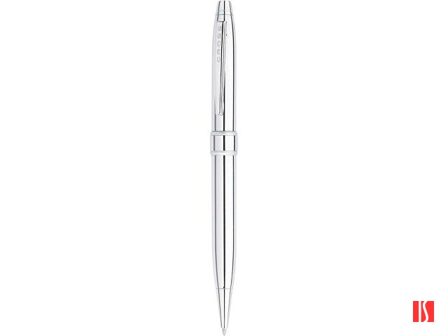 Ручка шариковая Cross модель Stratford в футляре, серебристая глянцевая