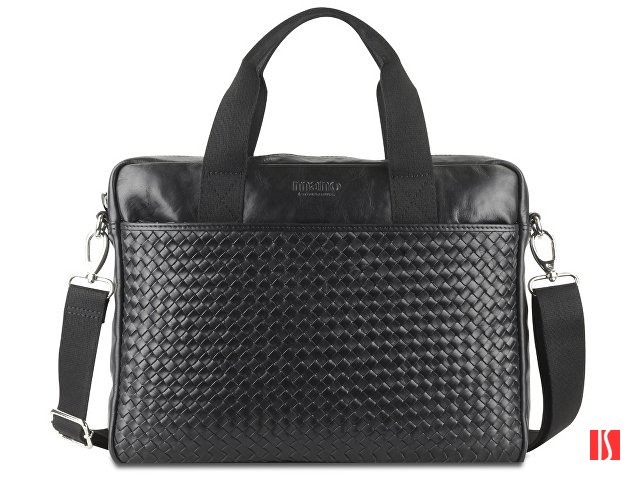 Сумка Mano "Don Luca", натуральная кожа в черном цвете, 37 х 27 х 6 см