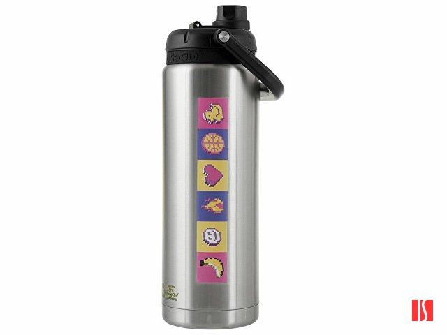 Вакуумный термос «Canyon Jug» из переработанной стали, 1430 мл, серебристый с УФ-печатью