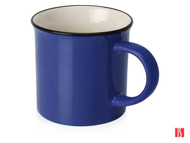 Кружка Countryside S с черным ободком, белая внутри, цветная снаружи, синий