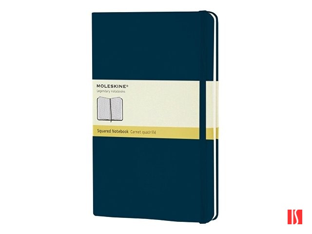 Записная книжка Moleskine Classic (в клетку) в твердой обложке, Large (13х21см), голубой сапфир