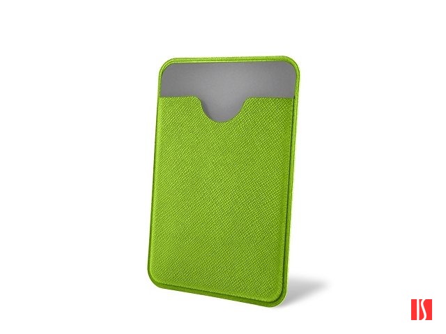 Чехол-картхолдер Favor на клеевой основе на телефон для пластиковых карт и и карт доступа, зеленый