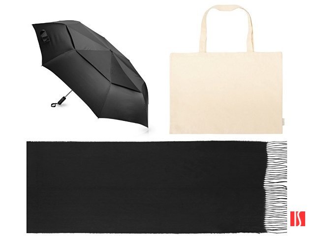 Купить Подарочный набор с зонтом и палантином, черный Подарочный набор с зонтом и палантином, черный