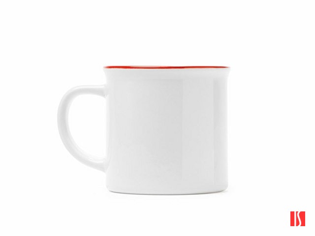 Кружка керамическая KUMBO, 300 мл, белый/красный