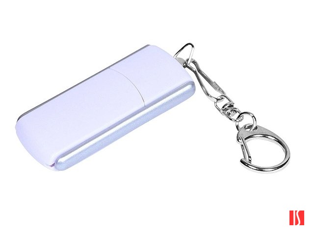 Флешка промо прямоугольной формы, выдвижной механизм, 64 Гб, белый