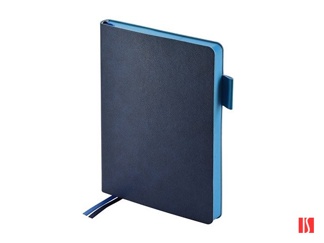 Ежедневник А5 датированный "Boston" 2026, темно-синий с голубым обрезом