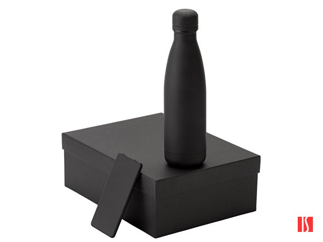 Подарочный набор с термобутылкой и повербанком С1, 5000 mAh, черный