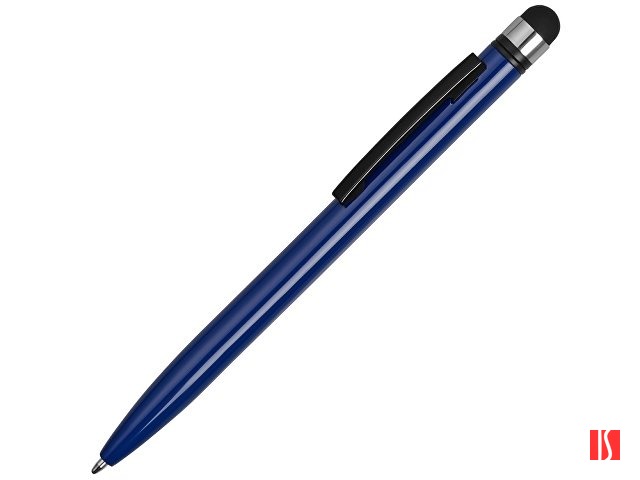 Ручка-стилус металлическая шариковая «Poke», синий/черный