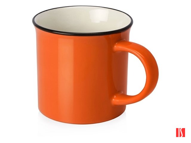 Кружка Countryside S с черным ободком, белая внутри, цветная снаружи, оранжевый