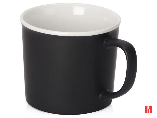 Матовая кружка Nancy 360 мл цветная снаружи, белая внутри, черный