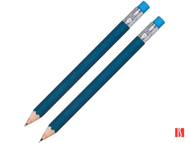 Набор "Даллас": ручка шариковая, карандаш с ластиком в футляре, синий