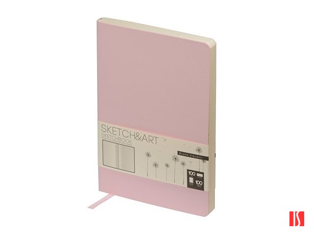 Скетчбук "Sketch & Art" в мягком переплете 140х210 мм, 100 л. бежевой бумаги 100 гр., розовый