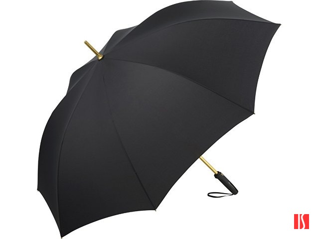 Зонт-трость 7399 Alugolf полуавтомат, черный/золотистый