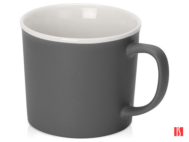 Матовая кружка Nancy 360 мл цветная снаружи, белая внутри, серый