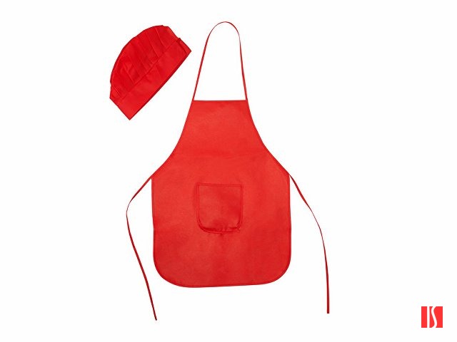 Детский комплект JAMIE (фартук, шапочка), красный