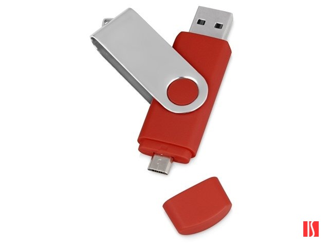 USB/micro USB-флешка 2.0 на 16 Гб «Квебек OTG», красный