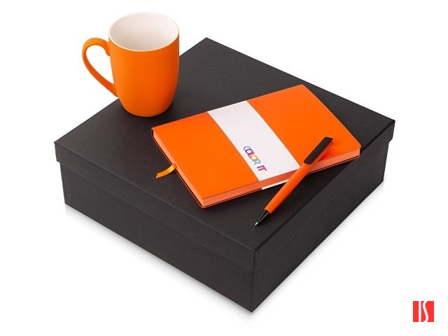 Подарочный набор c блокнотом C1, ручкой и кружкой, оранжевый