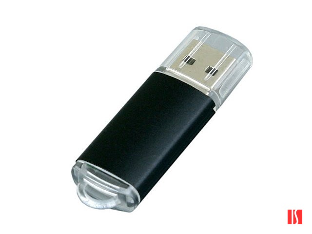 Флешка 3.0 промо прямоугольной формы  c прозрачным колпачком, 128 Гб, черный