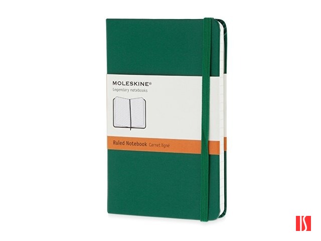 Записная книжка Moleskine Classic (в линейку) в твердой обложке, Pocket (9x14см), зеленый