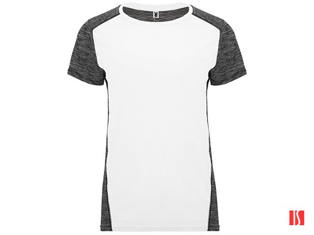 Спортивная футболка "Zolder" женская, белый/меланжевый черный