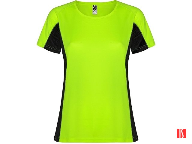 Футболка "Shanghai" женская, неоновый зеленый/черный