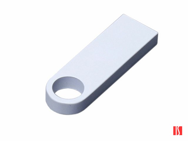 USB 2.0-флешка на 4 Гб с мини чипом и круглым отверстием, белый