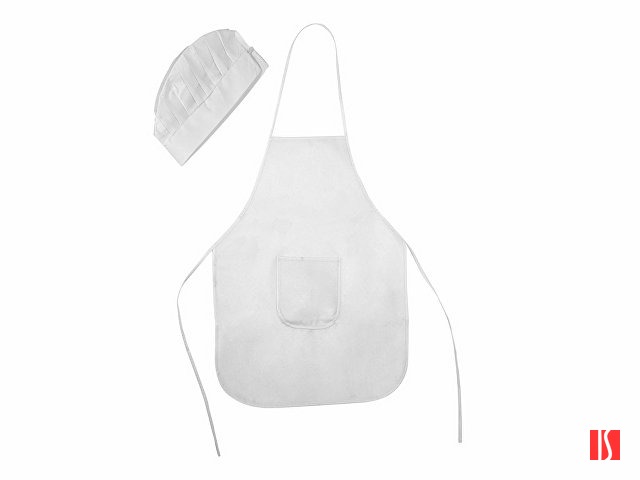 Детский комплект JAMIE (фартук, шапочка), белый