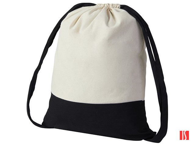 Купить Рюкзак-мешок Cotton из хлопка 170 г, натуральный/черный Рюкзак-мешок Cotton из хлопка 170 г, натуральный/черный