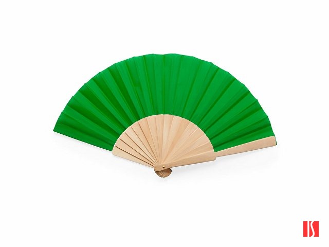 Веер CALESA с деревянными вставками и тканью из полиэстера, папоротник