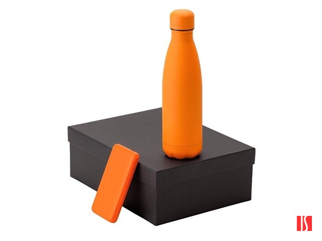 Купить Подарочный набор с термобутылкой и повербанком С2, оранжевый Подарочный набор с термобутылкой и повербанком С2, оранжевый