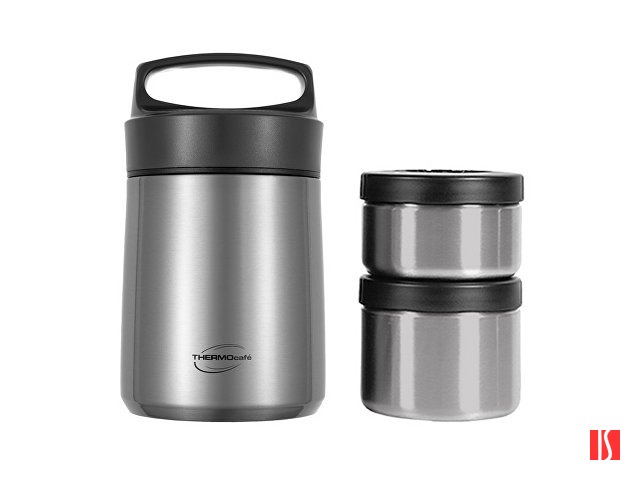 Термос с двумя контейнерами из нерж. стали тм THERMOcafe TCLB-1480SY (SS) 1,48L