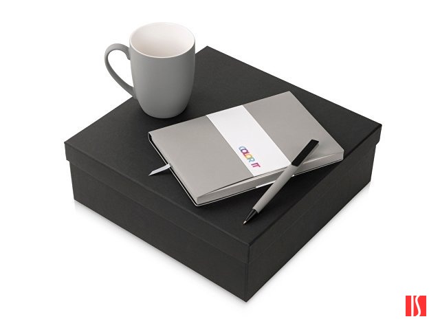 Подарочный набор c блокнотом C1, ручкой и кружкой, серый