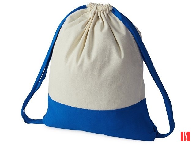 Рюкзак-мешок Cotton из хлопка 170 г, натуральный/синий